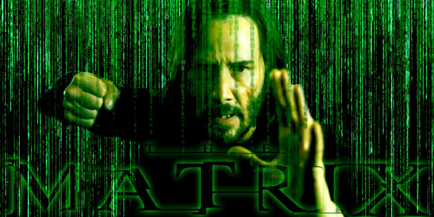 Keanu Reeves the Matrix 4 breaking through the code