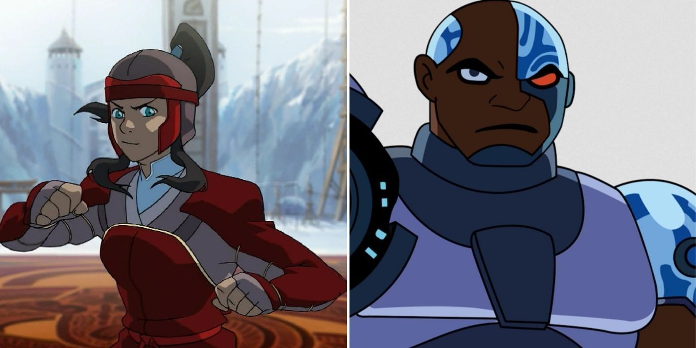 Korra from Legend of Korra and Cyborg from Teen Titans