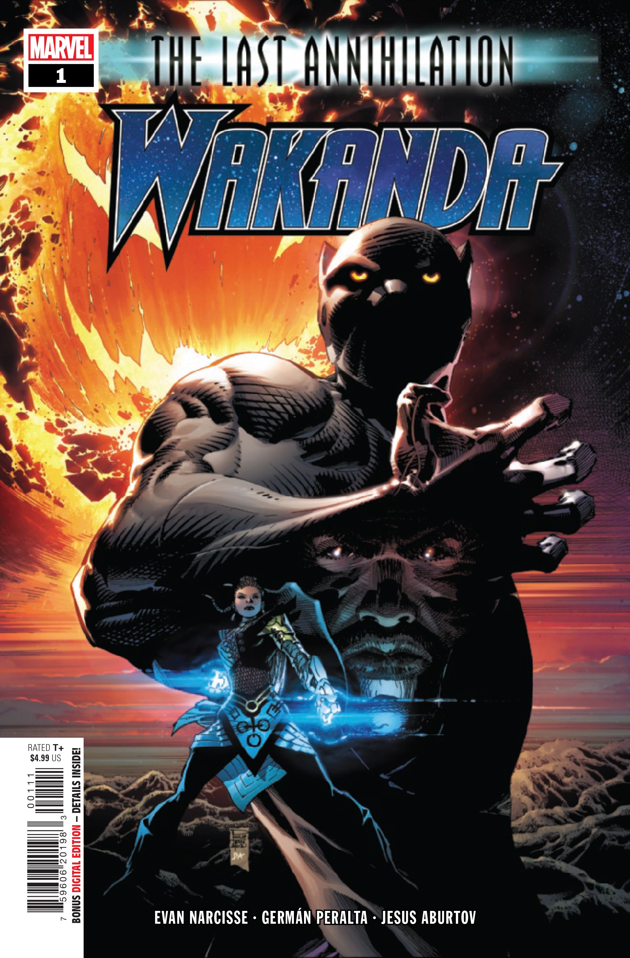 The cover for The Last Annihilation: Wakanda #1, by Evan Narcisse, Germán Peralta, Jesus Aburtov and VC's Cory Petit