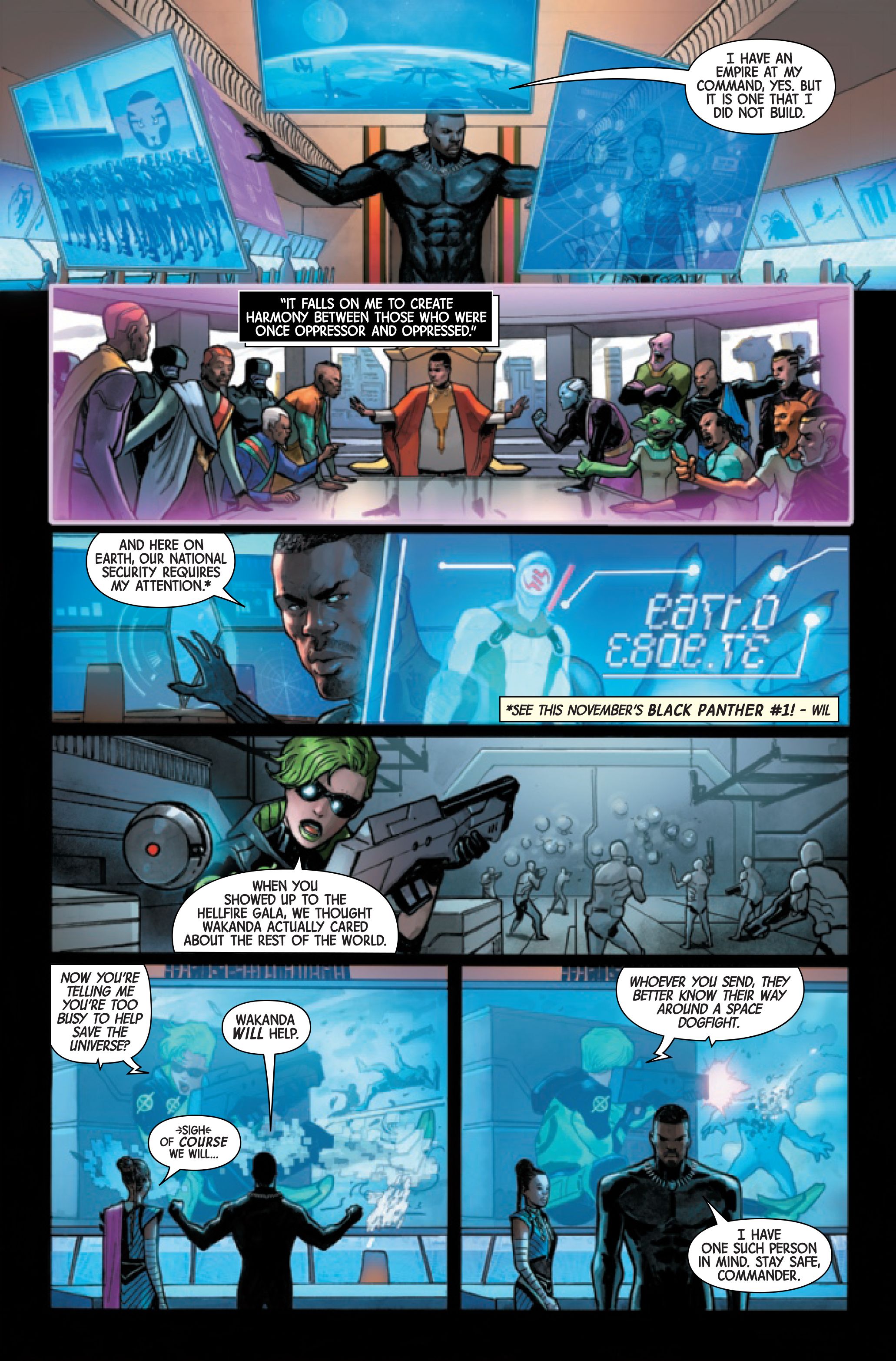 Page 5 of The Last Annihilation: Wakanda #1, by Evan Narcisse, Germán Peralta, Jesus Aburtov and VC's Cory Petit