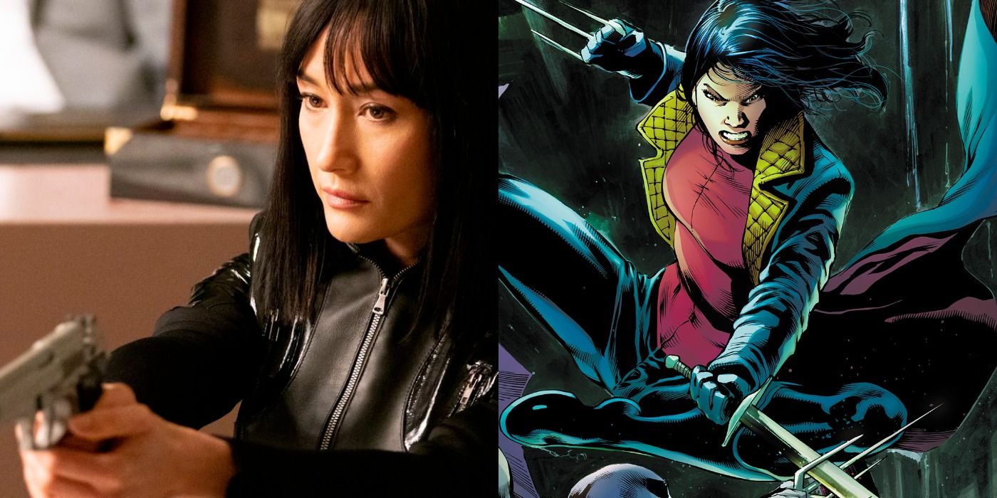 An image of Maggie Q in the film The Protege next to an image of Lady Shiva from DC Comics in battle. 
