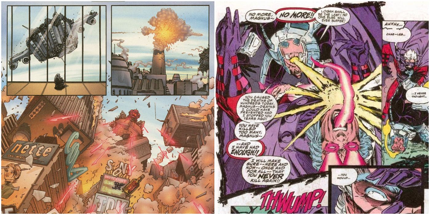 Magneto and the Destruction of Genosha and Xavier Mindwiping Magneto