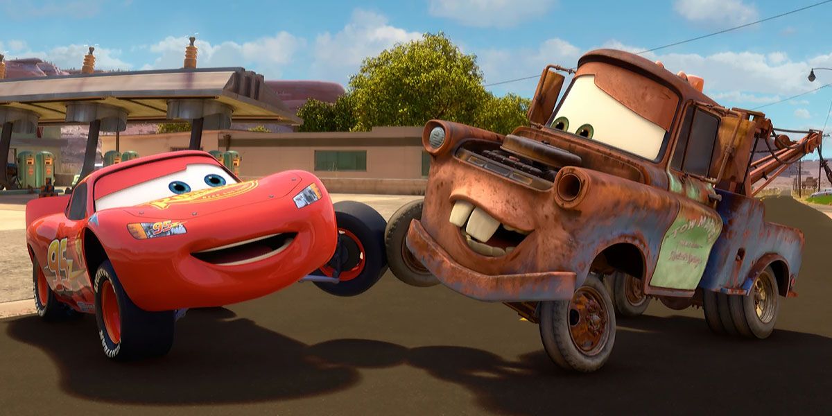 Mater and Lightning McQueen High Five
