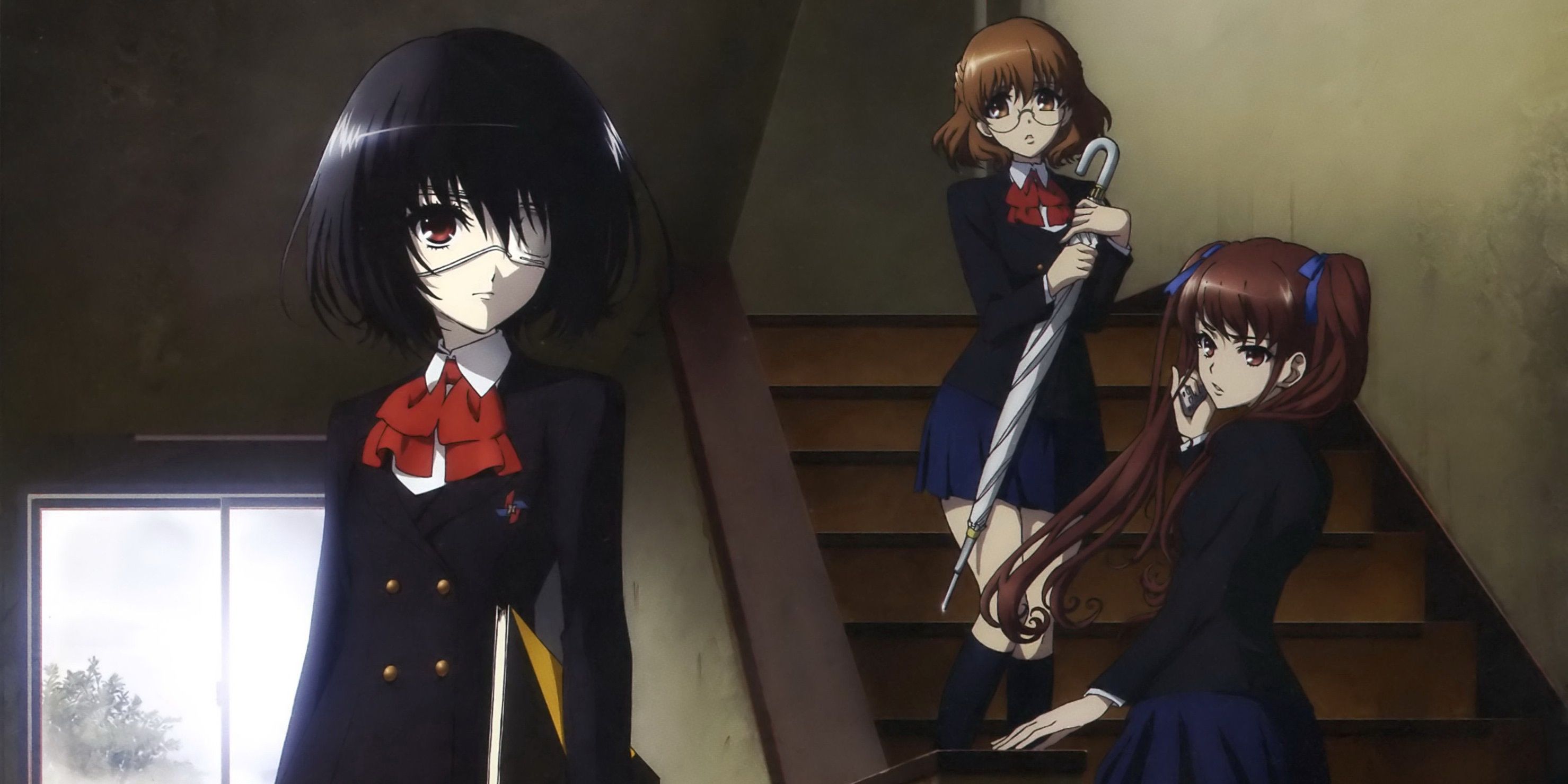 Mei Misaki with other Students on Stairs from Another