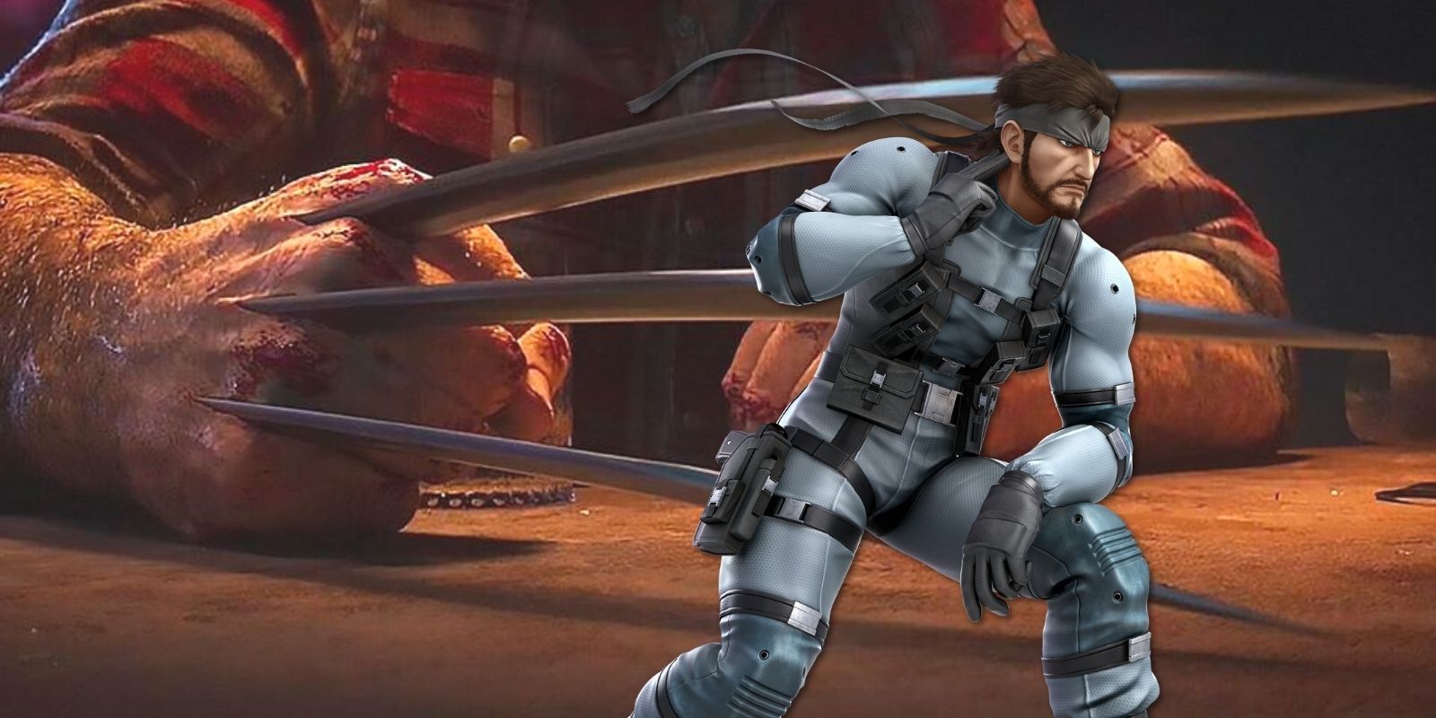 Solid Snake from Metal Gear Solid alongside Wolverine's claws