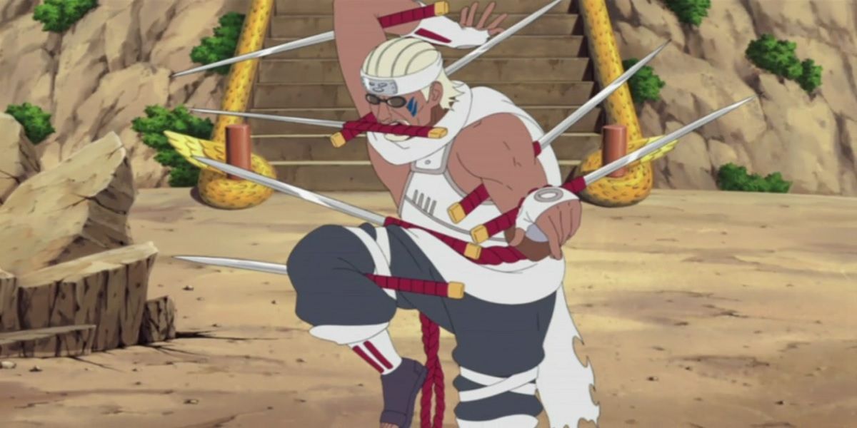 Killer Bee bristling with swords in Naruto