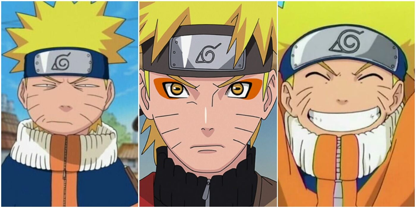 Naruto as a kid and as an adult