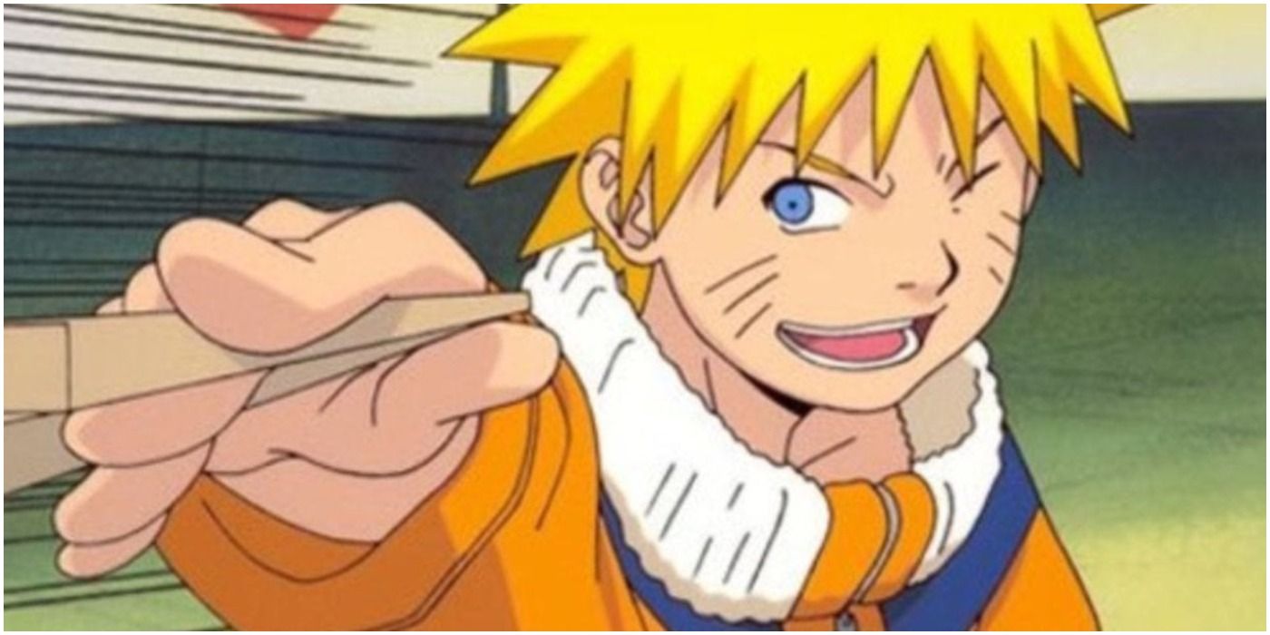 Naruto holds chopsticks