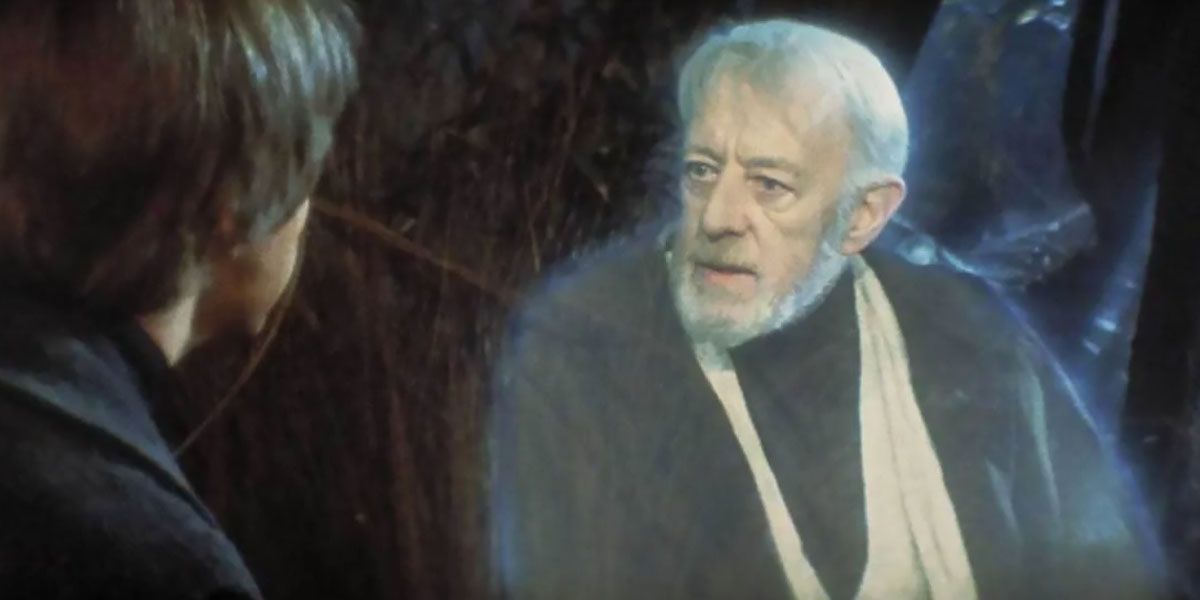 Luke with the Force ghost Obi Wan