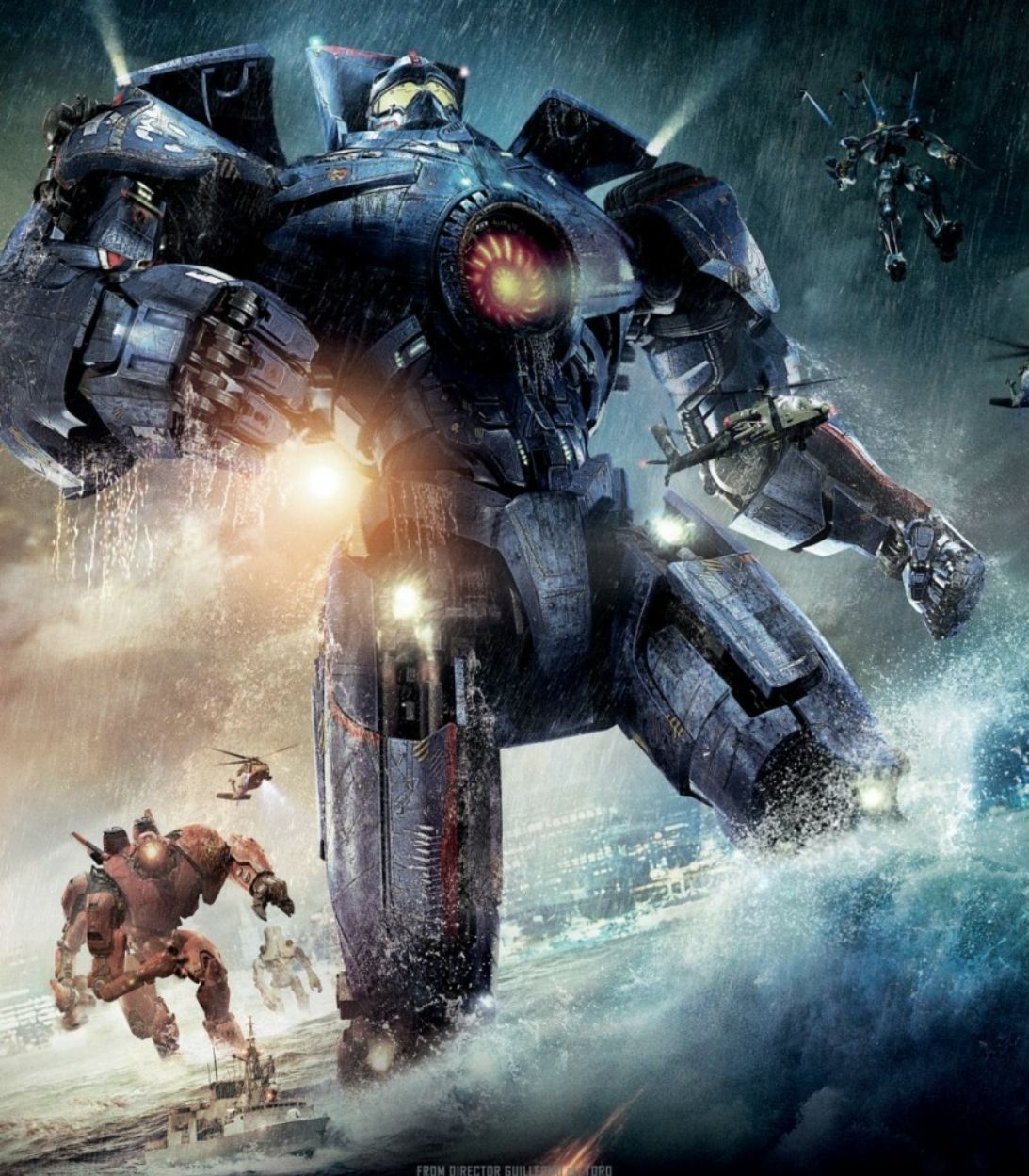 Multiple Jeagers on the poster for Pacific Rim