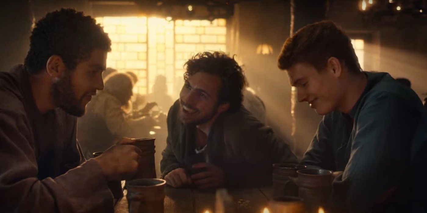 Perrin, Mat &amp; Rand sit at the Winespring Inn from the Wheel of Time trailer