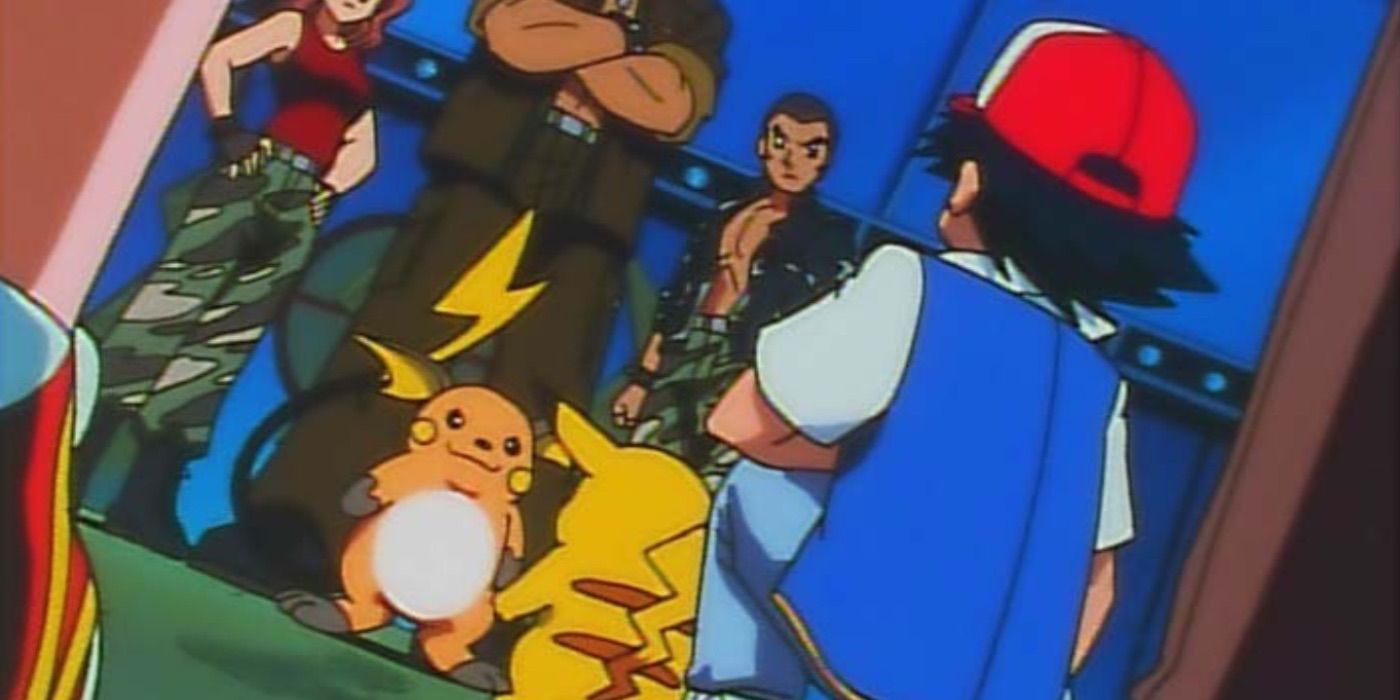 pokemon electric shock showdown ash lt surge raichu pikachu