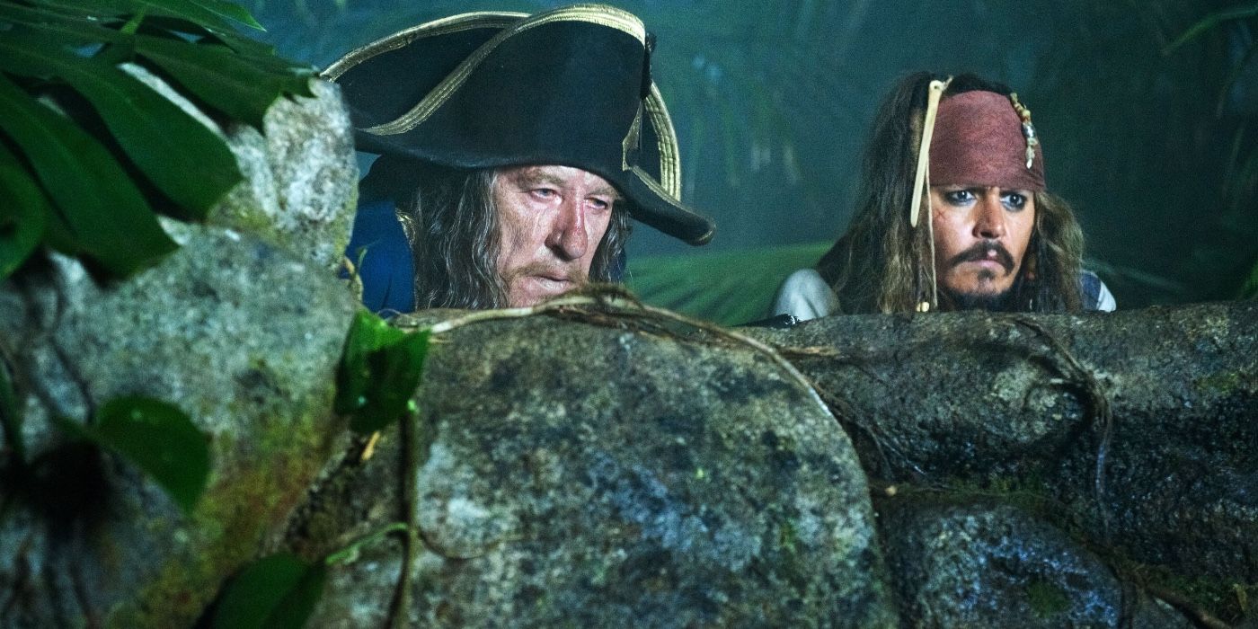 Barbossa and Jack in Pirates of the Caribbean: On Stranger Tides