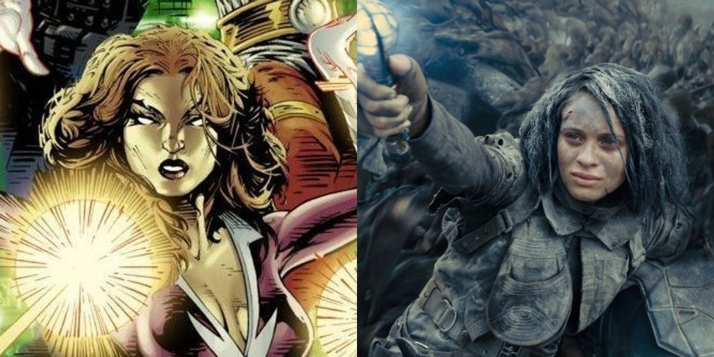 An image of DC Comics villain Plastique next to an image of Ratcatcher 2 from The Suicide Squad.