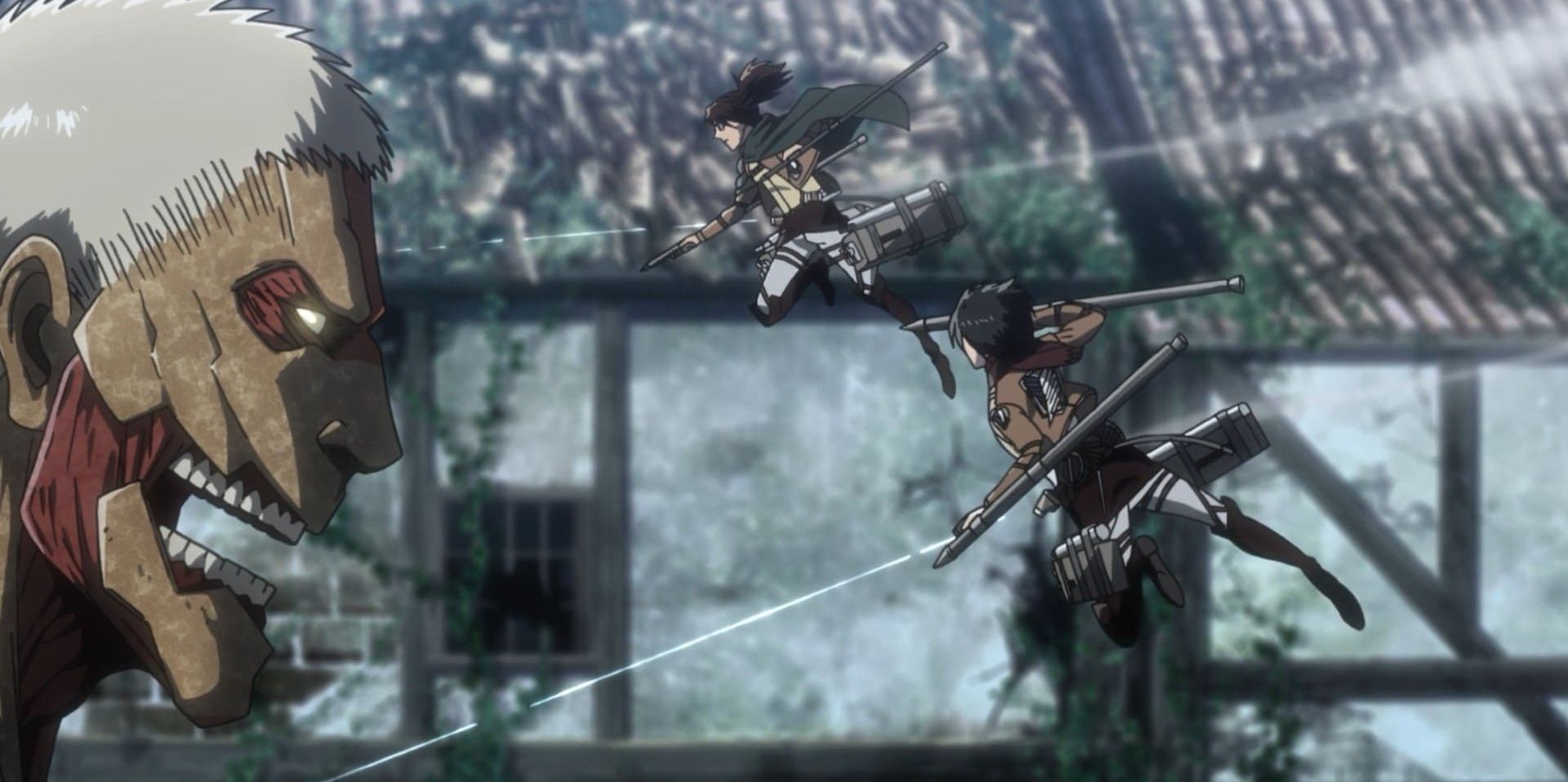 The Survey Corps versus The Colossal, Armored, and Beast Titan during the Return to Shiganshina arc in Attack On Titan