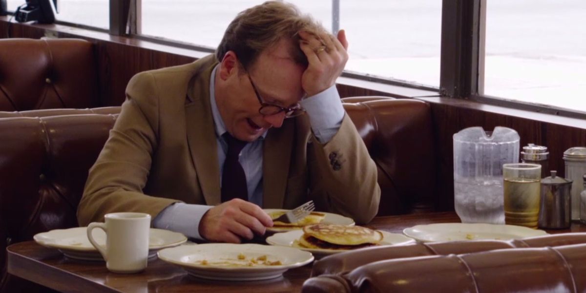 Forrest MacNeil breaks down while eating pancakes in Review with Forrest MacNeil