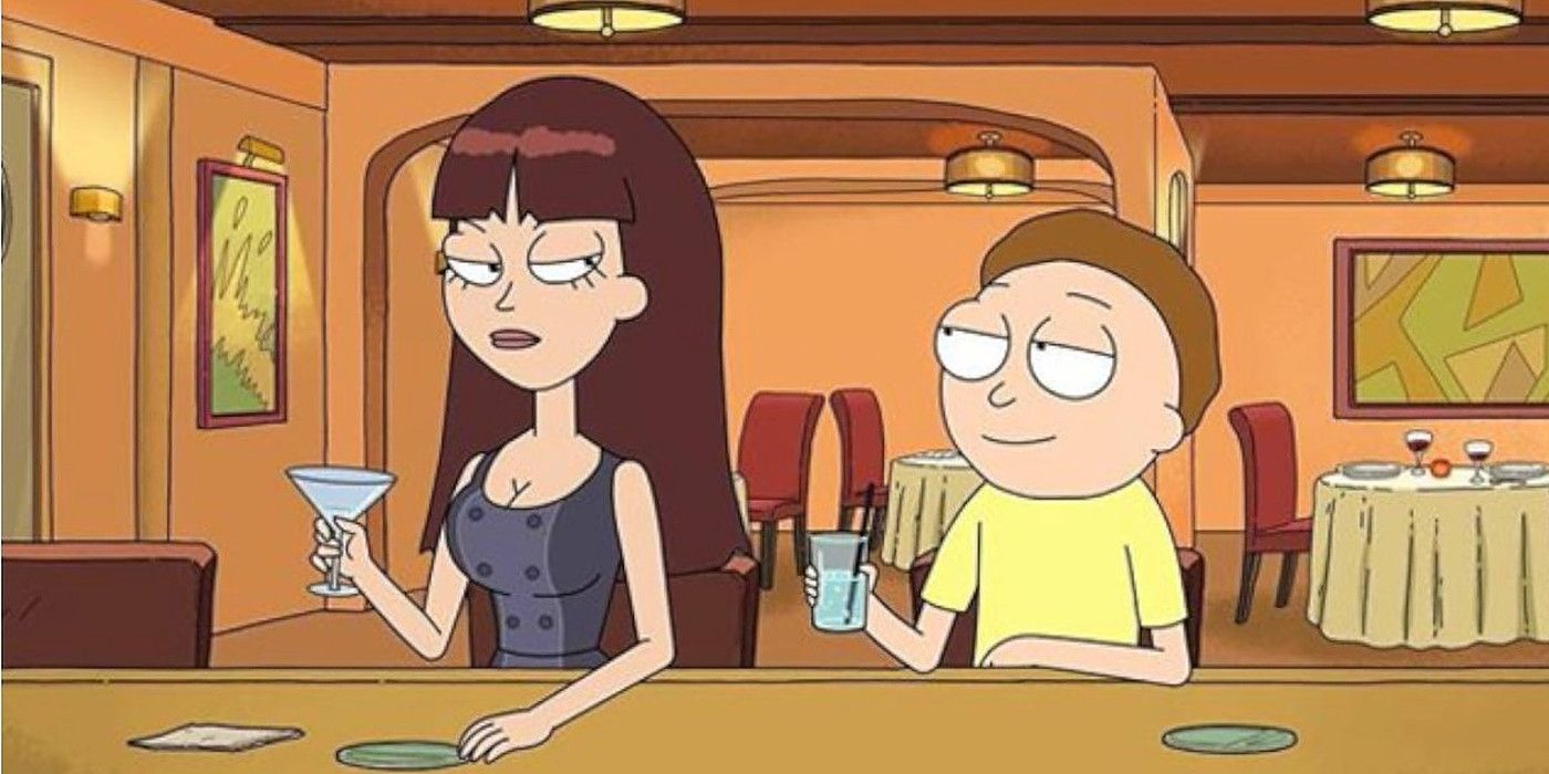 Morty and Jacqueline at the bar in Rick and Morty