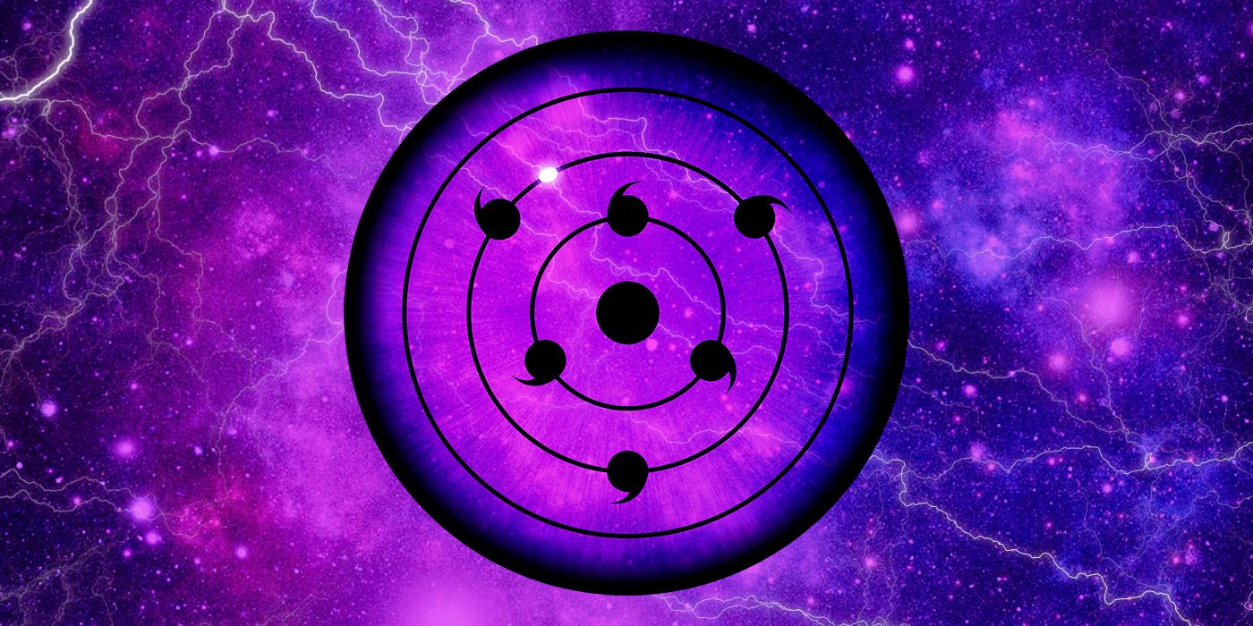 Rinnegan - Naruto Inspired - Horn Button - Court Purple/Black