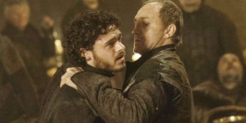 Roose Bolton mata Robb Stark no Casamento Vermelho.