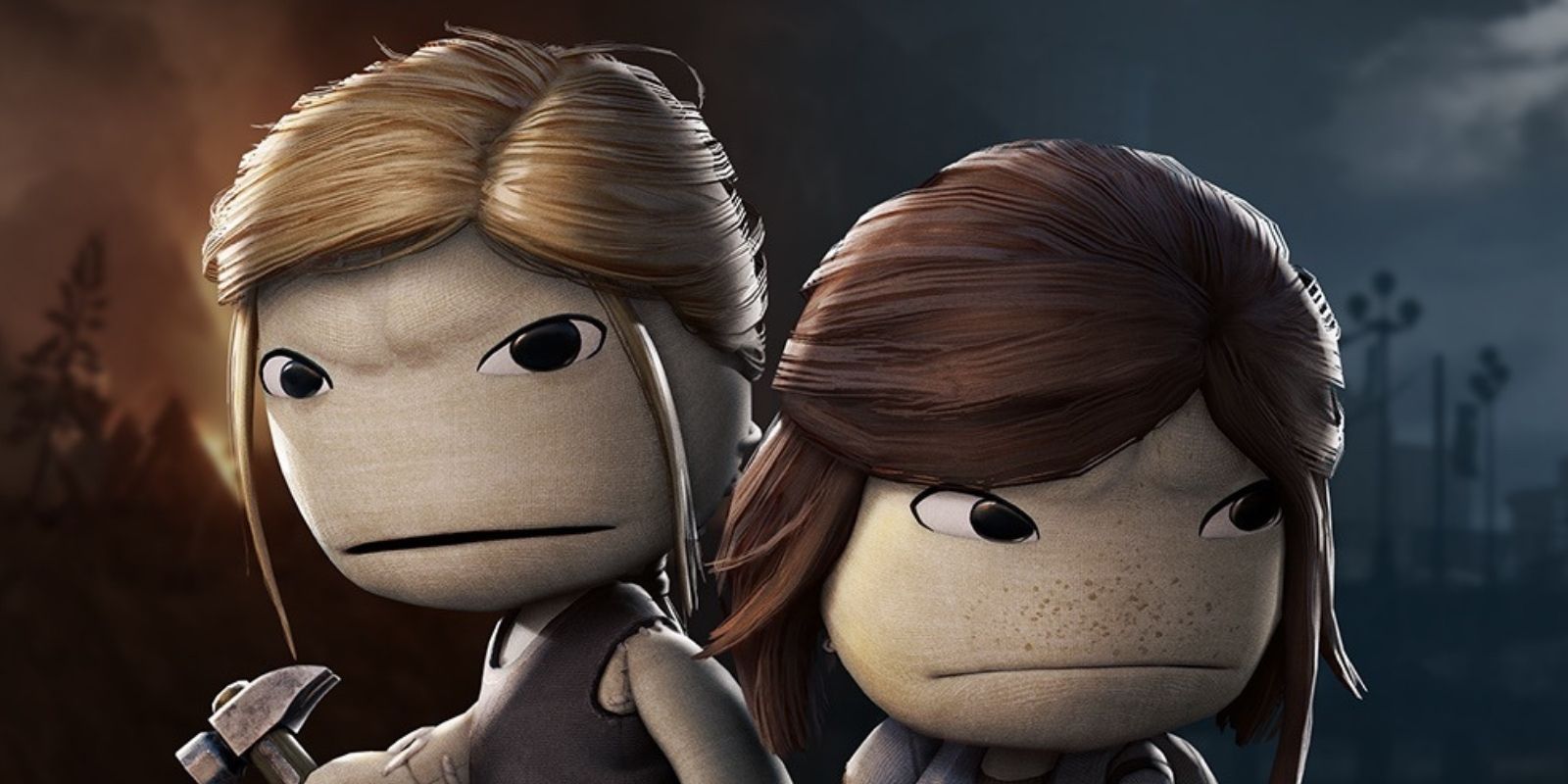 Abby and Ellie, from The Last of Us Part II, reimagined as Sackboy costumes
