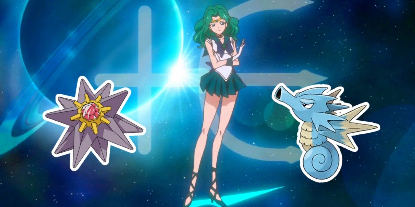 Sailor Neptune with Pokemon Starmie and Seadra