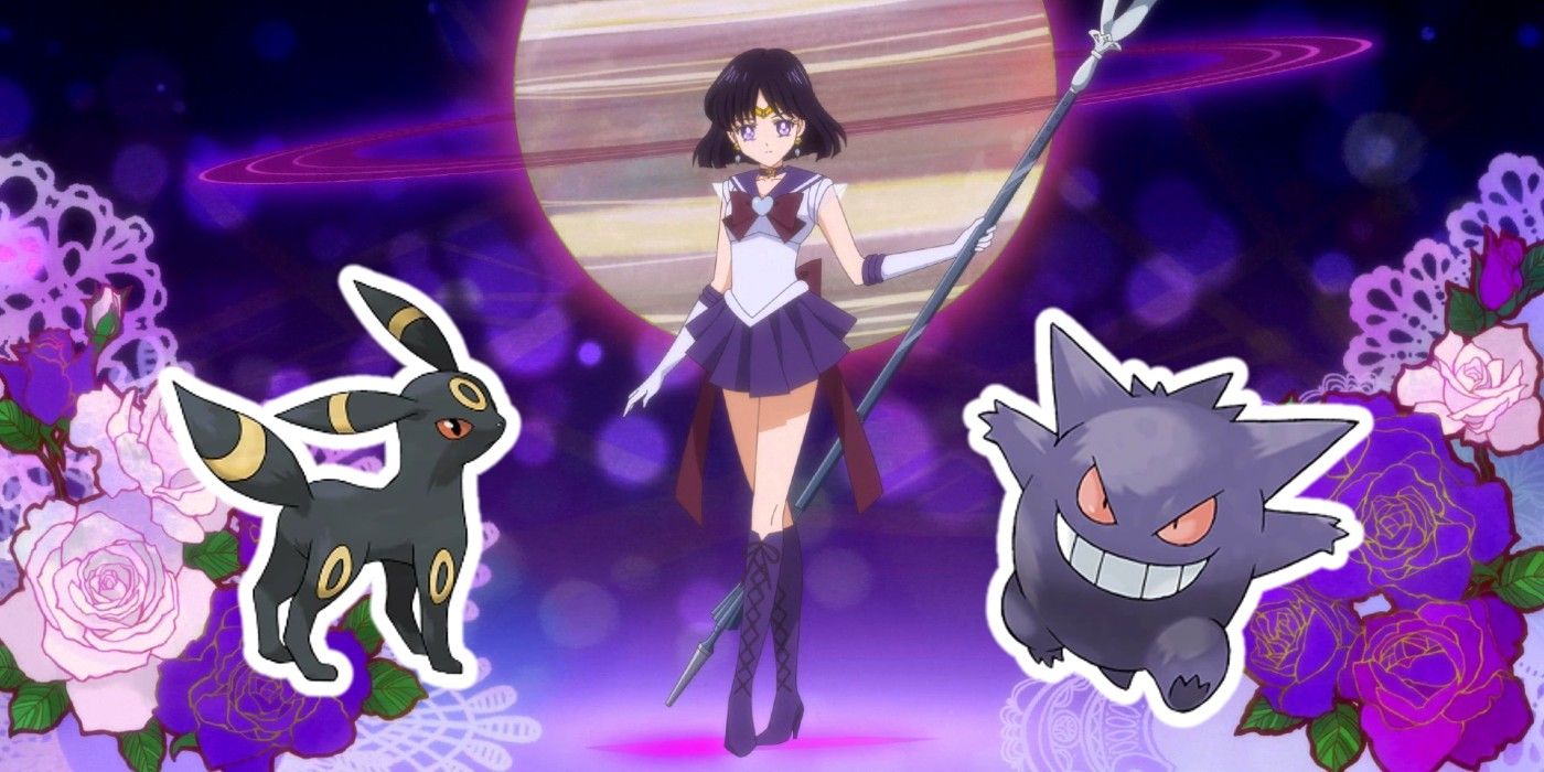 Sailor Saturn with Pokemon Umbreon and Gengar