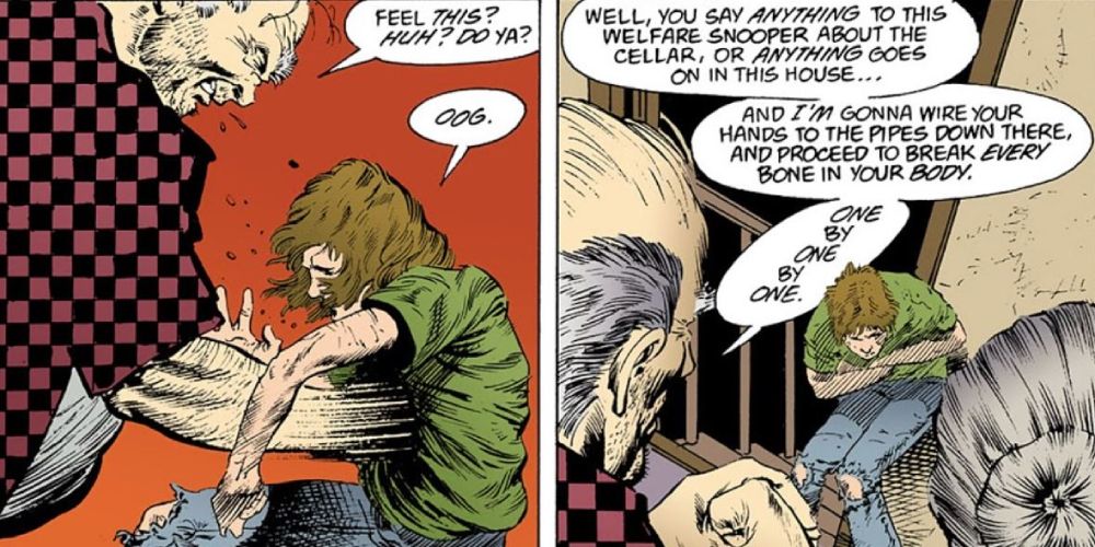 Neil Gaiman's Sandman #12 where Jed is assaulted by his guardians