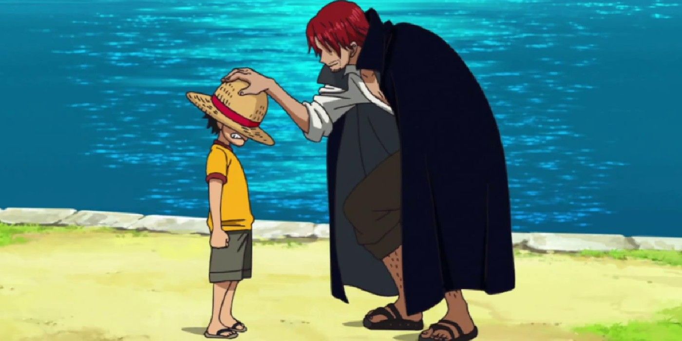 Shanks Gives Luffy His Hat In One Piece