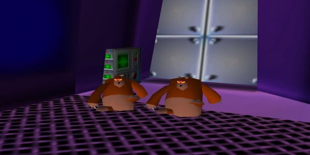 Mechanical bears patrol the premises in the Nintendo 64's Space Station Silicon Valley