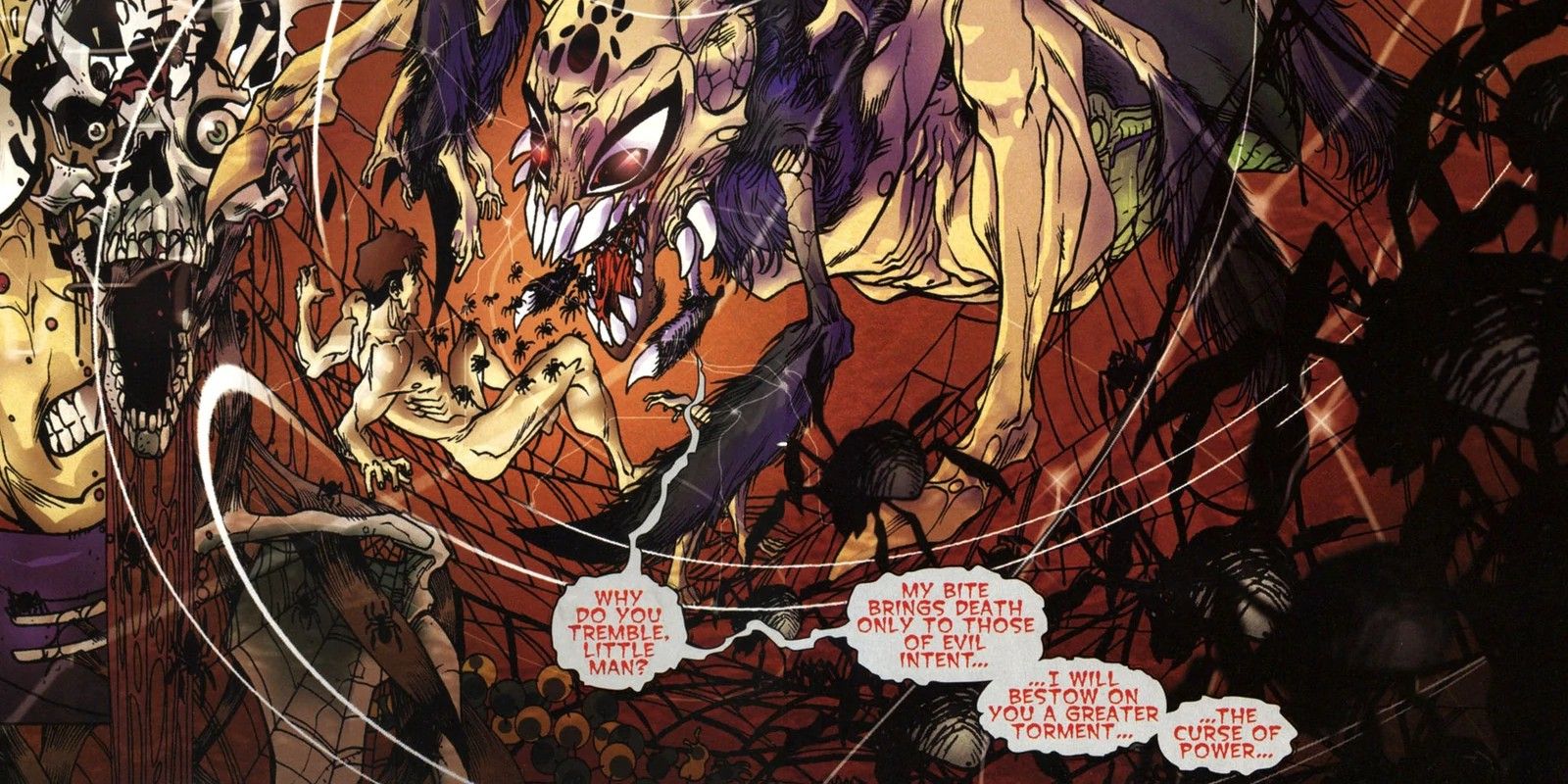 An image of Spider-Man talking to the Spider Totem from Marvel Comics