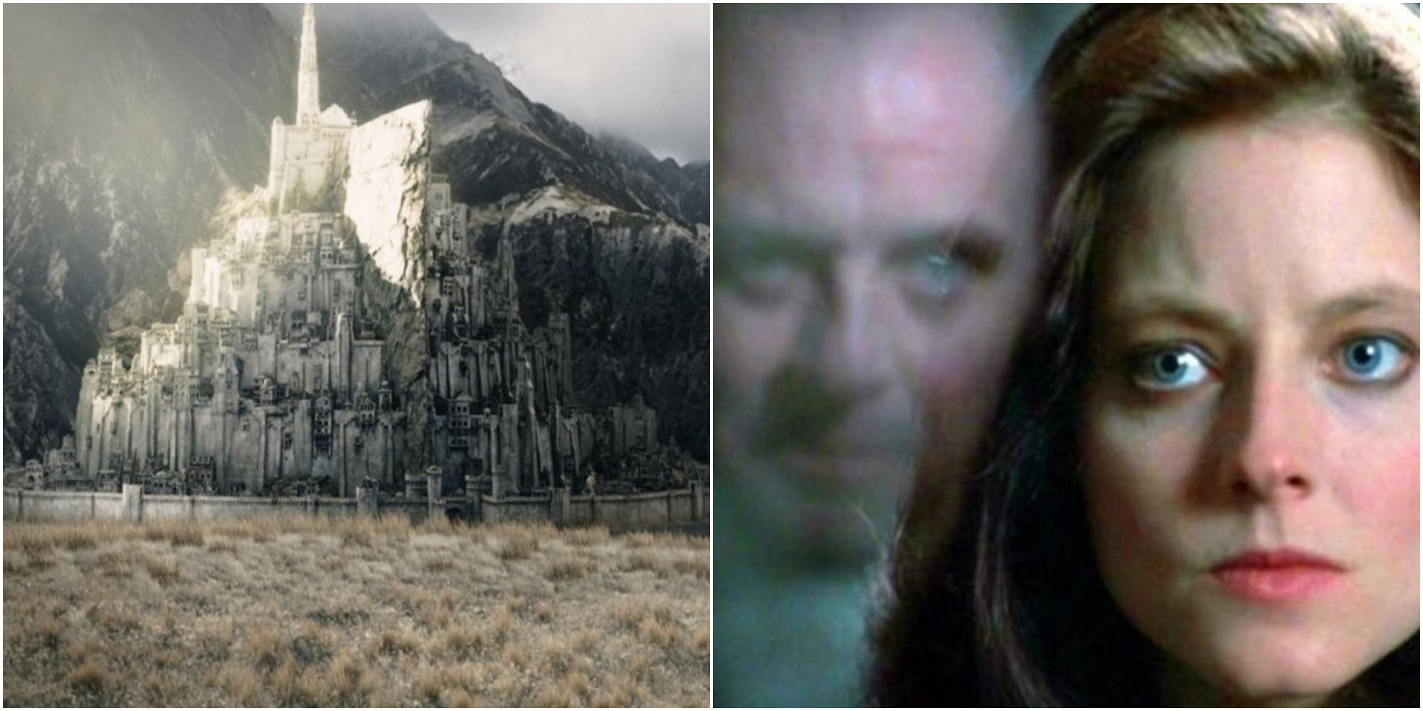 Split Image showing stills from LOTR and Silence of the Lambs