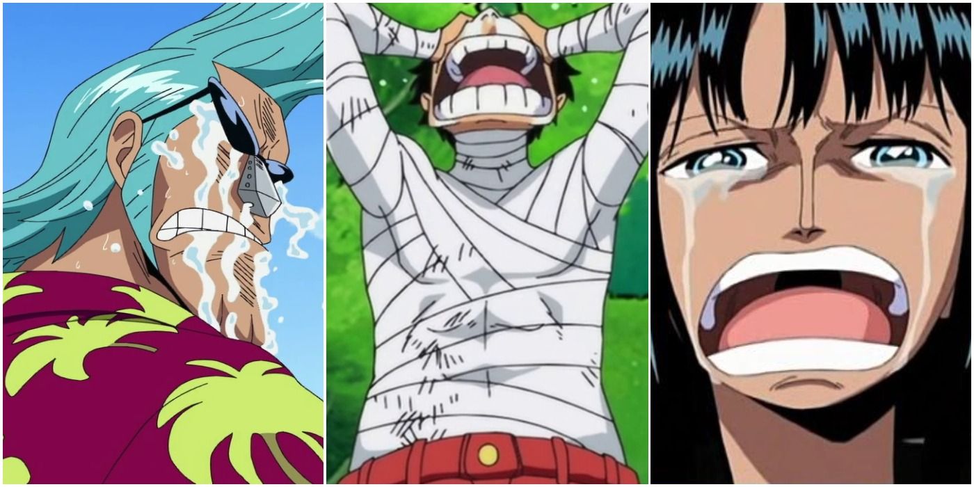 Franky Luffy and Robin Crying One Piece