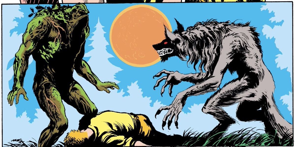 Swamp Thing Vs a werewolf Cropped