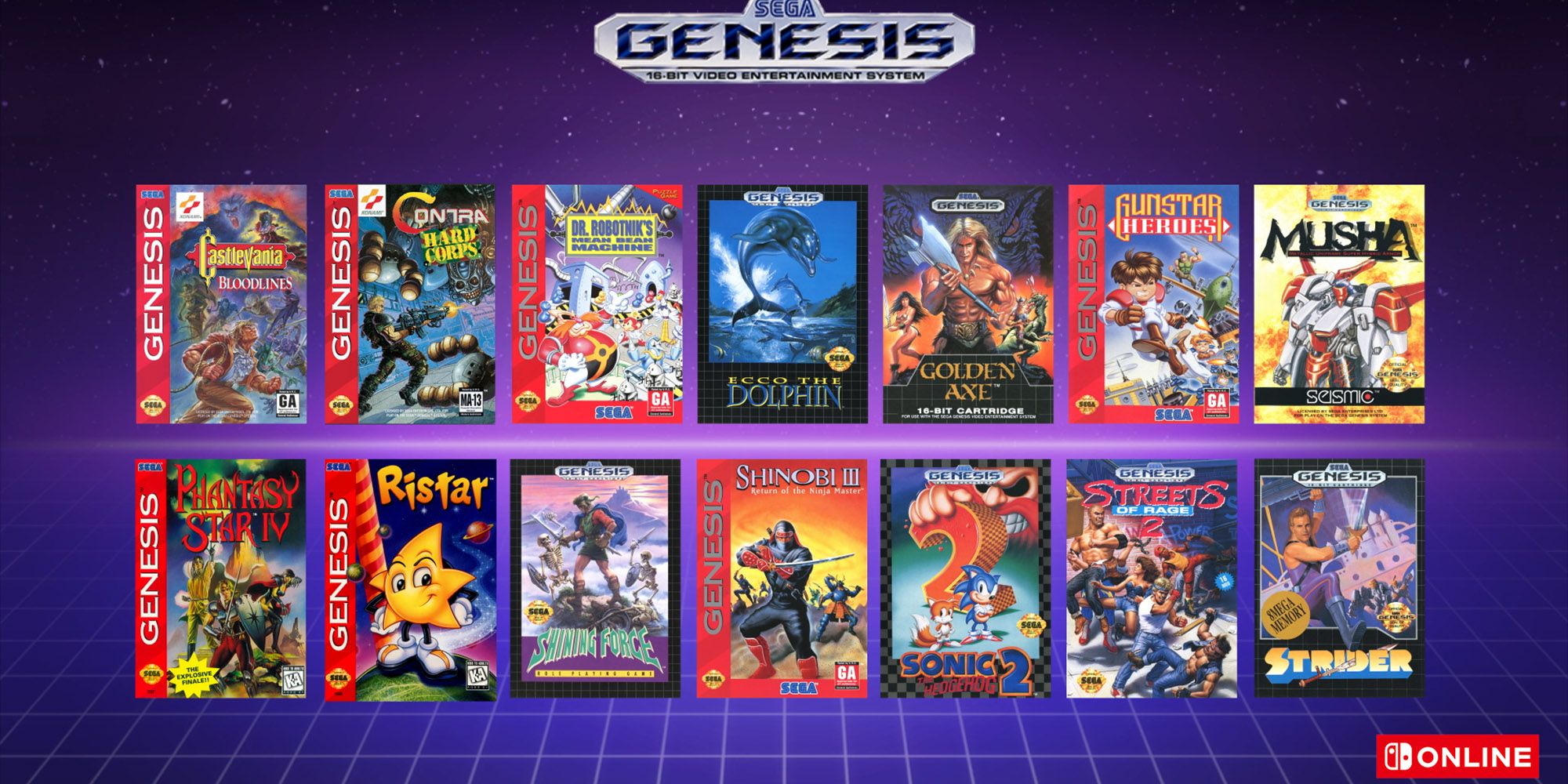 The Sega Genesis Switch Line up