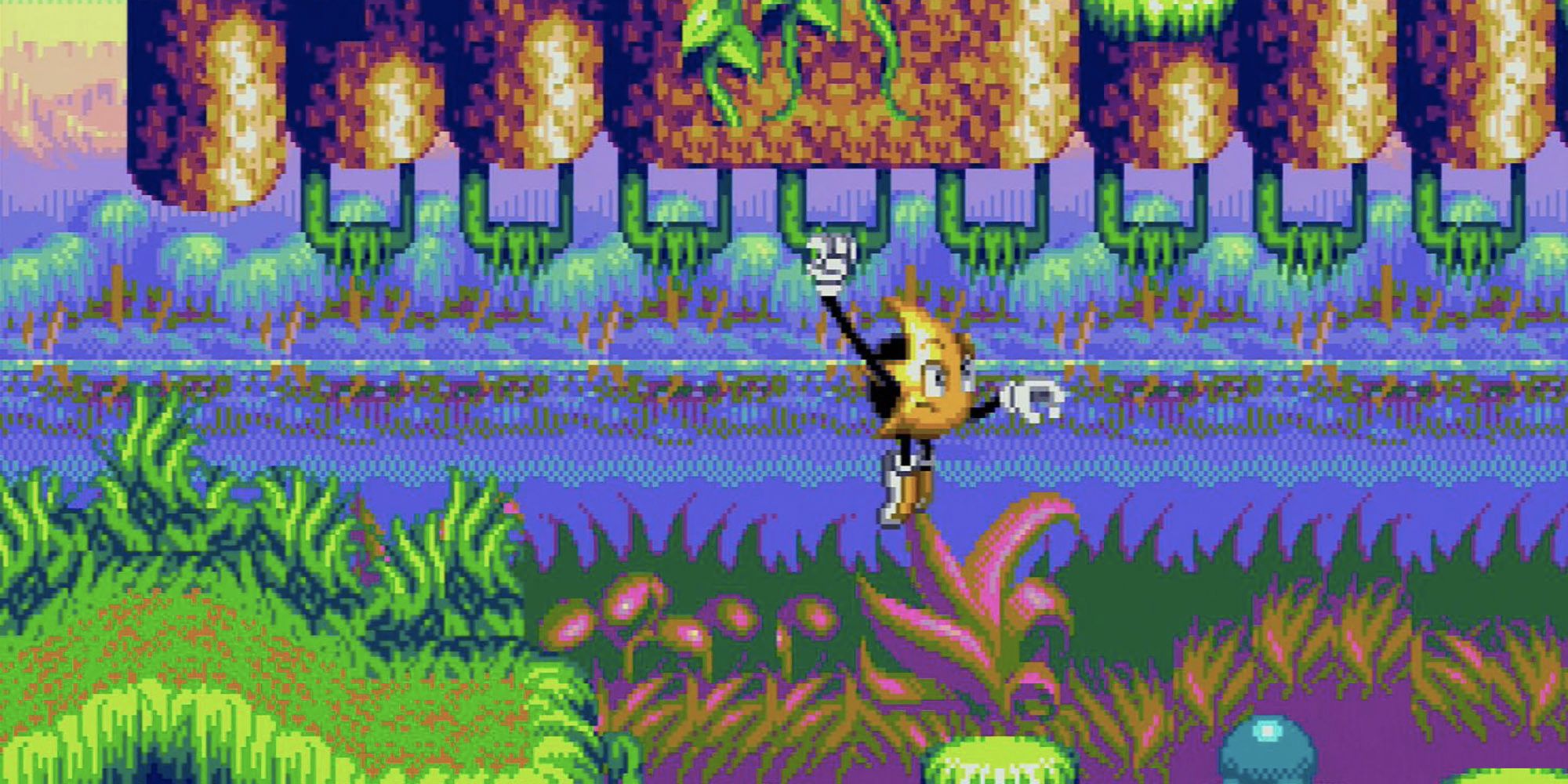 Ristar explores the jungle in the Sega Genesis game, Ristar