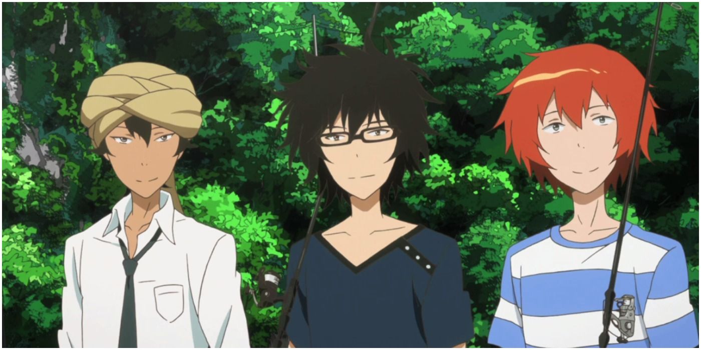 Akira, Yuki, and Natsuki with fishing poles