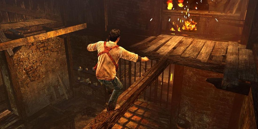 Drake Escapes Building In Uncharted Golden Abyss For PlayStation Vita