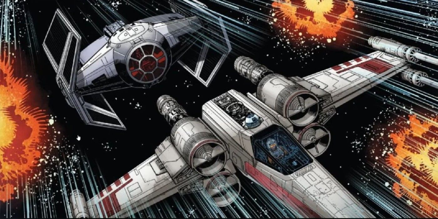 Vader chases Luke's X Wing
