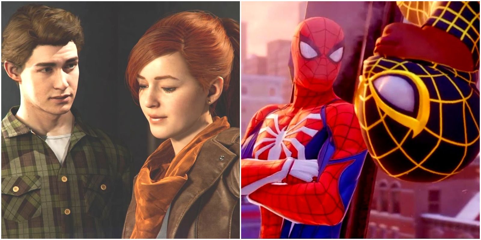 Peter with MJ and Peter with Miles from the Insomniac games