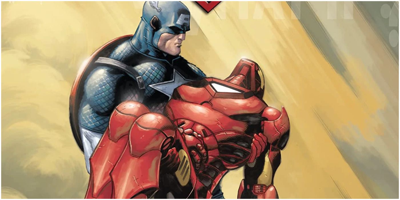What If Fallen Son Captain America holding Iron Man