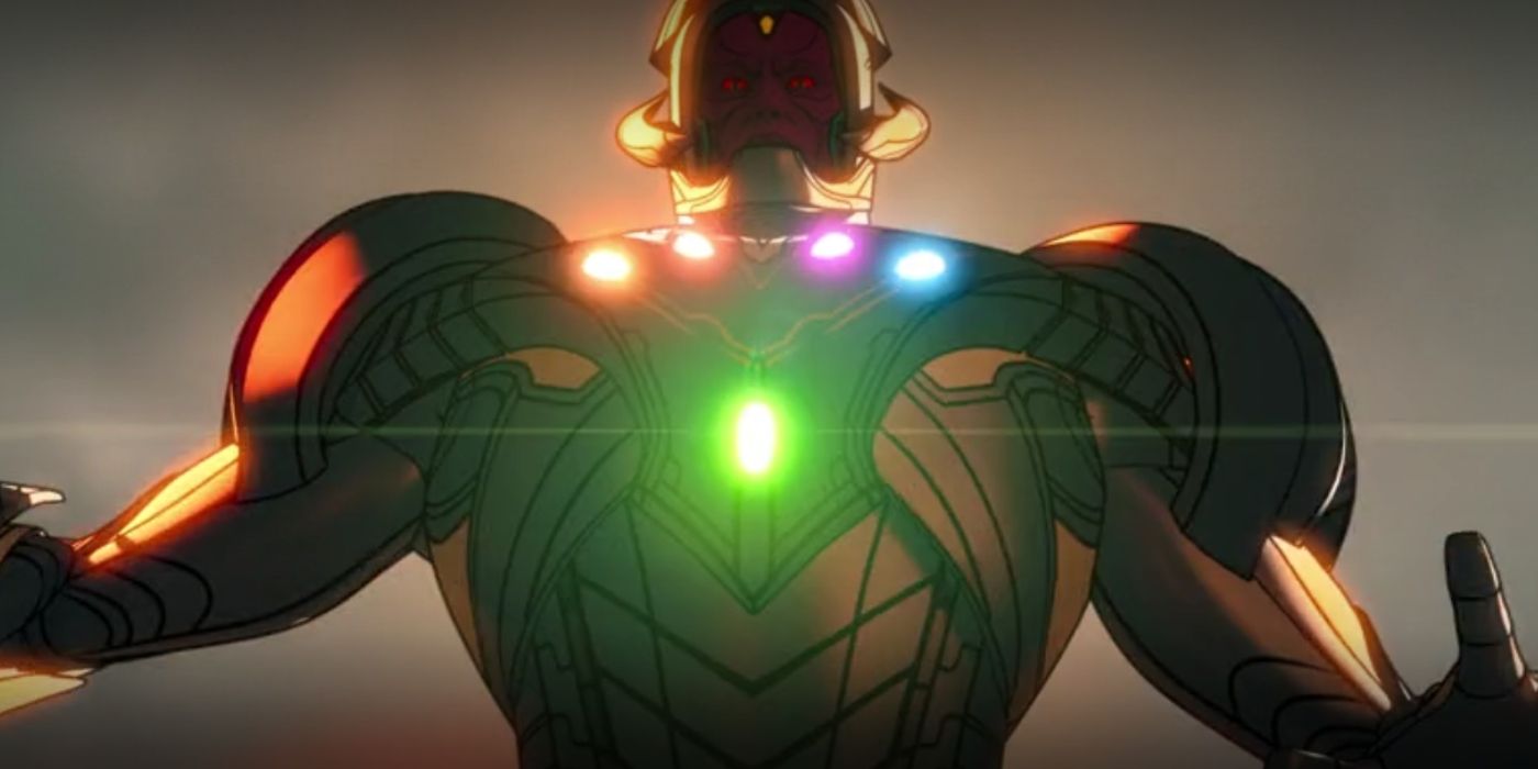 Ultron puts the Infinity Stones on his armor in Marvel's What If...?