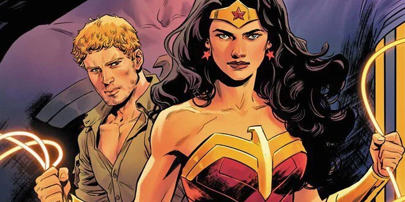 Wonder Woman and Steve Trevor standing together