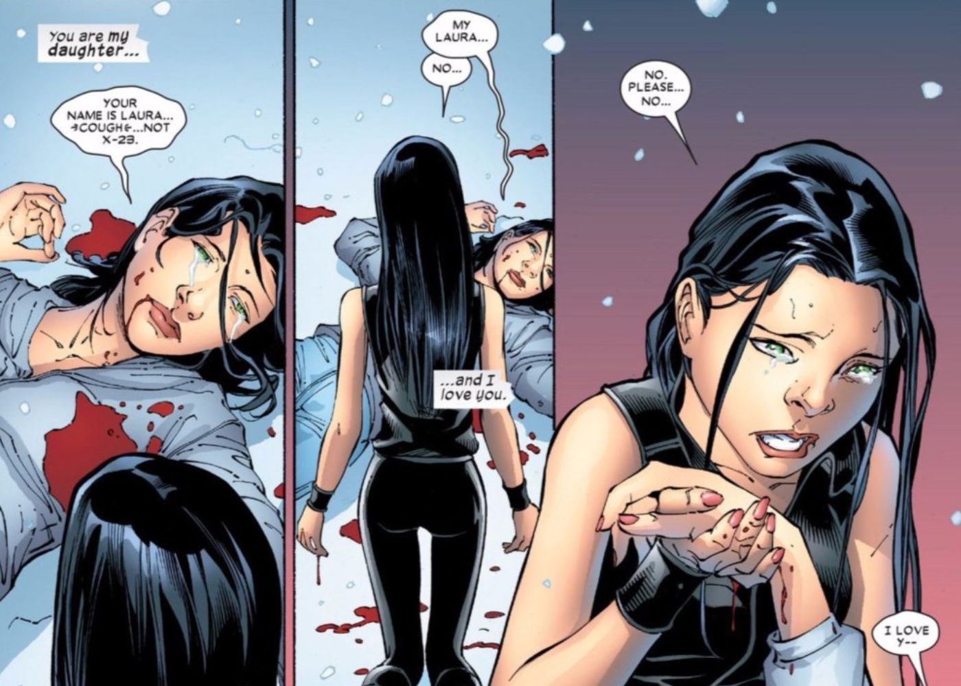 X-23's mother Sarah dies.