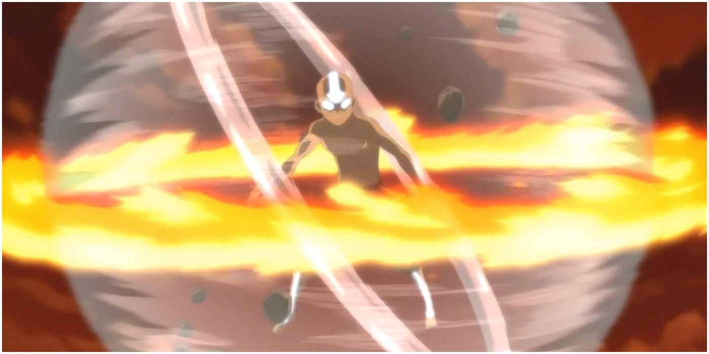 Aang goes into Avatar State when fighting Ozai