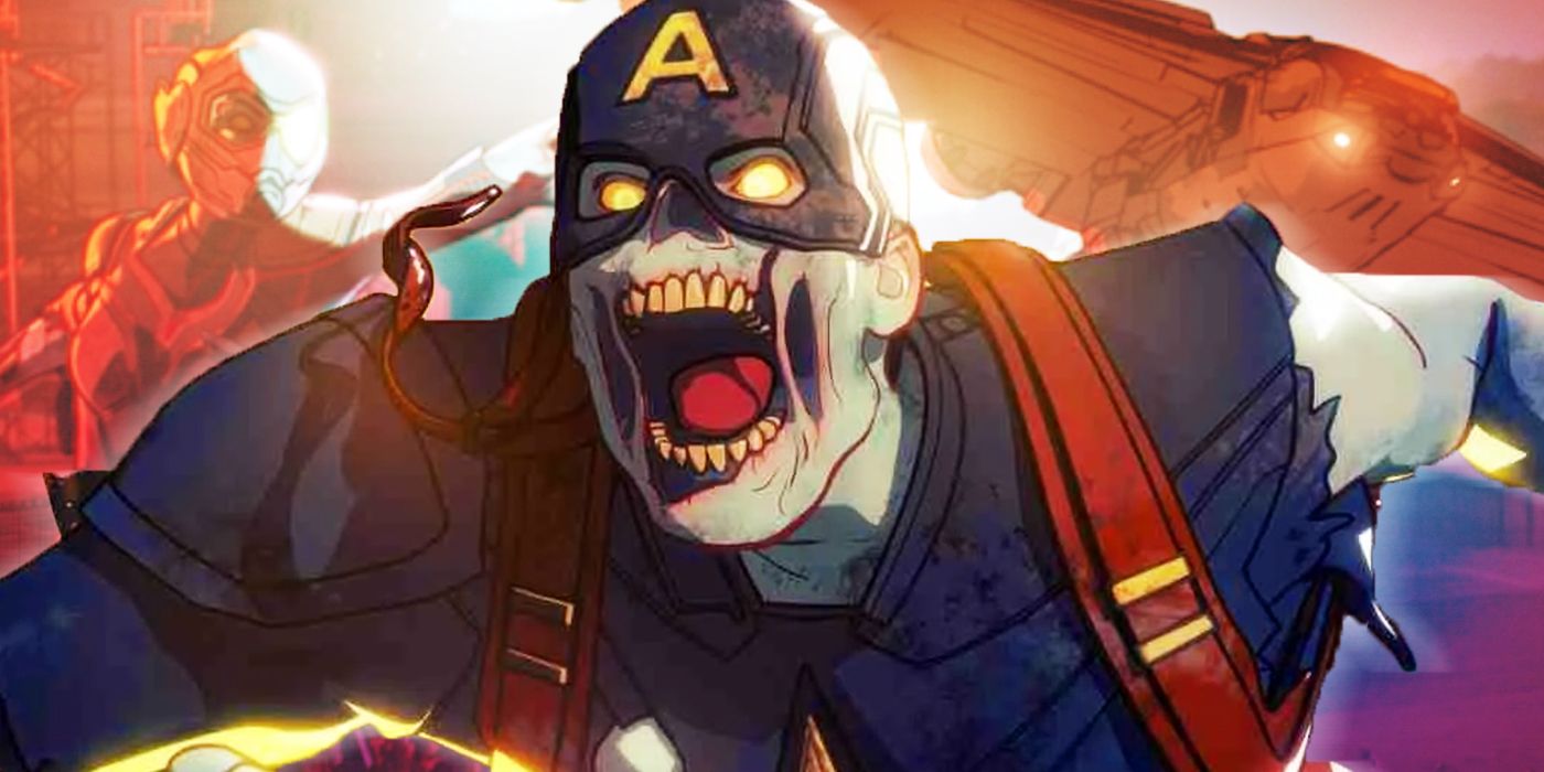 captain america zombie in front of giant hope van dyne from what if zombie