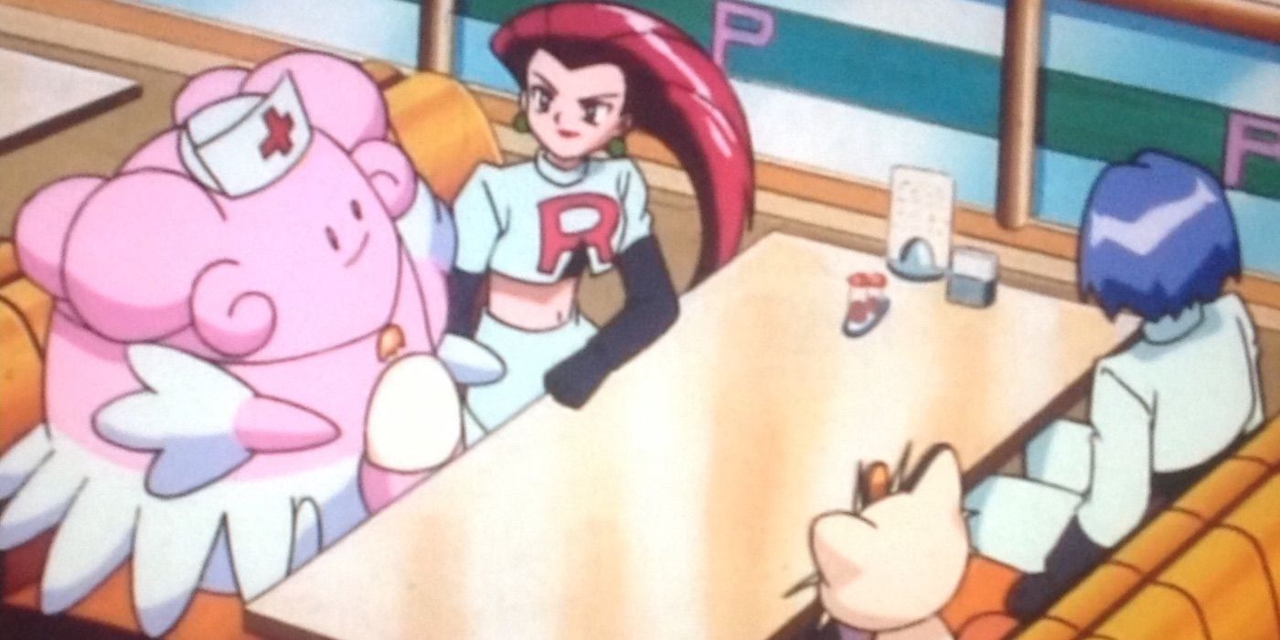 Blissey assists Team Rocket at a Poke Center in Pokemon anime