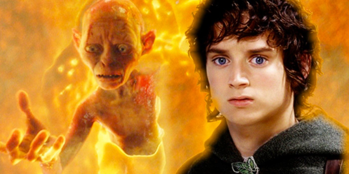 gollum lord of the rings falling into volcano