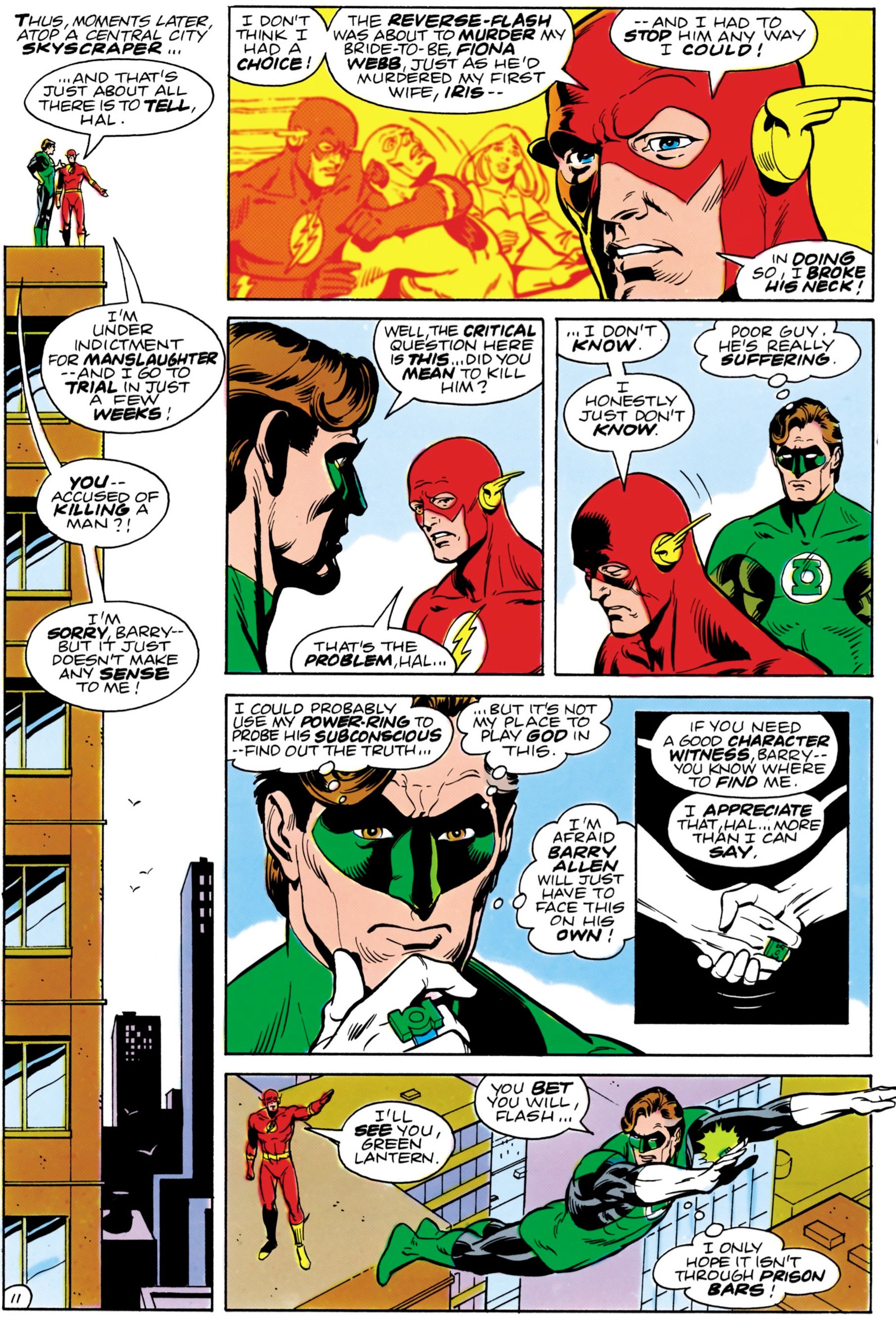 Flash and Green Lantern discuss Flash&#039;s trial