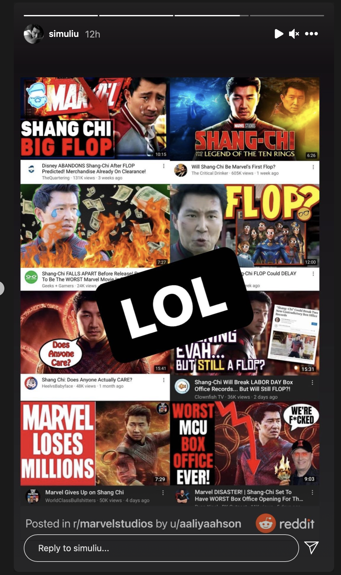Simu Liu reacts to YouTube trolls