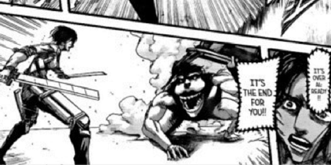 Mikasa fighting Pieck AOT manga